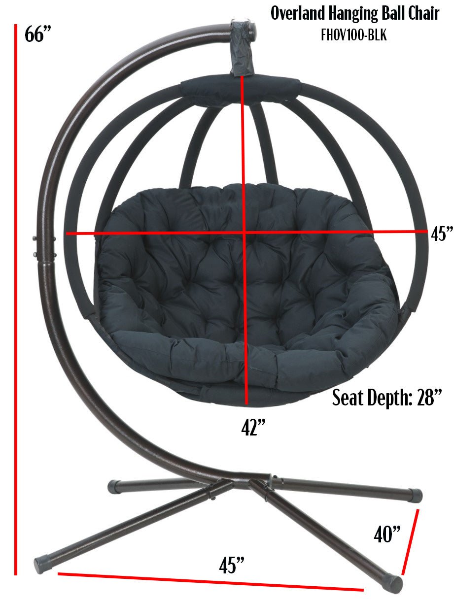 FlowerHouse Hanging Ball Chair with Stand - Overland - Outdoor Oasis